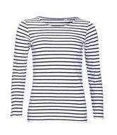 Sol's 1403 Ladies Marine Long Sleeve Stripe T-Shirt