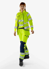 Fristads High vis Green craftsman stretch trousers woman class 2 2664 GSTP