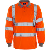 Supertouch H104 Hi Vis Long Sleeve Bird Eye Polo Shirt