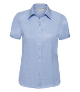Russell Collection 963F Ladies Short Sleeve Herringbone Shirt