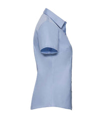 Russell Collection 963F Ladies Short Sleeve Herringbone Shirt