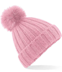 Beechfield BC413 Verbier fur pop pom chunky beanie