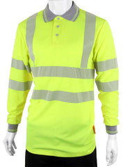 Beeswift BPKEXECLS Hiviz Executive Long Sleeve Polo