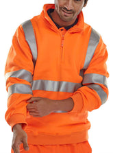 Beeswift BSZSS Zipped Sweatshirt Orange EN471