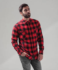 Build Your Brand BY031 Checked flannel shirt