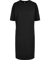 Build Your Brand BY181 Women's organic oversizes slit tee dress