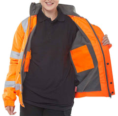 Beeswift CBJFL Hi Viz Fleece Lined Bomber Jacket