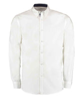 Kustom Kit K190 Long Sleeve Contrast Premium Oxford Button Collar Shirt