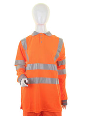 Beeswift LPK28 Ladies Hiviz Or L/S Polo