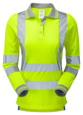 PULSAR P702 Ladies Long Sleeve Hi-viz Polo Shirt