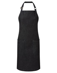 Premier PR113 Cotton denim bib apron, organic and Fairtrade certified
