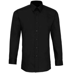 Premier PR204 'Colours' poplin fitted long sleeve shirt