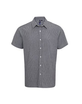 Premier PR221 Microcheck (Gingham) short sleeve cotton shirt