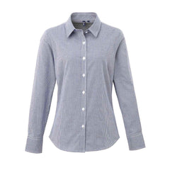 Premier PR320 Women's Microcheck (Gingham) long sleeve cotton shirt