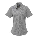 Premier PR321 Women's Microcheck (Gingham) short sleeve cotton shirt