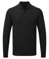 Premier PR997 Unisex long sleeve polo shirt, powered by HeiQ Viroblock