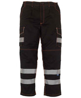 Yoko YK073 Hi Vis Polycotton Cargo Trousers With Knee Pad Pockets (HV018T/3M)