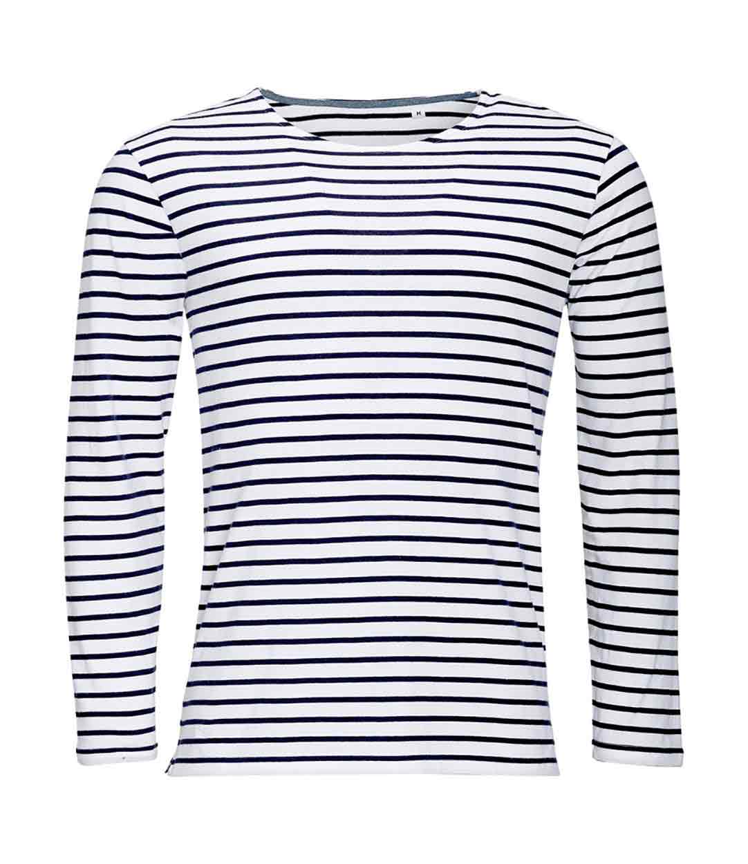 Sol's 1402 Marine Long Sleeve Stripe T-Shirt
