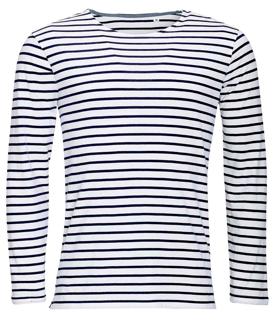 Sol's 1402 Marine Long Sleeve Stripe T-Shirt