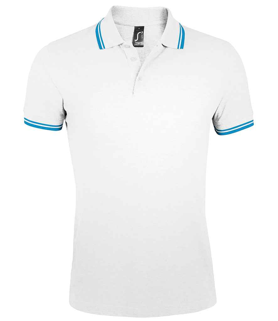 Sol's 10577 Pasadena Tipped Cotton Pique Polo Shirt