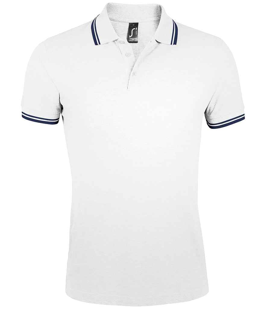 Sol's 10577 Pasadena Tipped Cotton Pique Polo Shirt