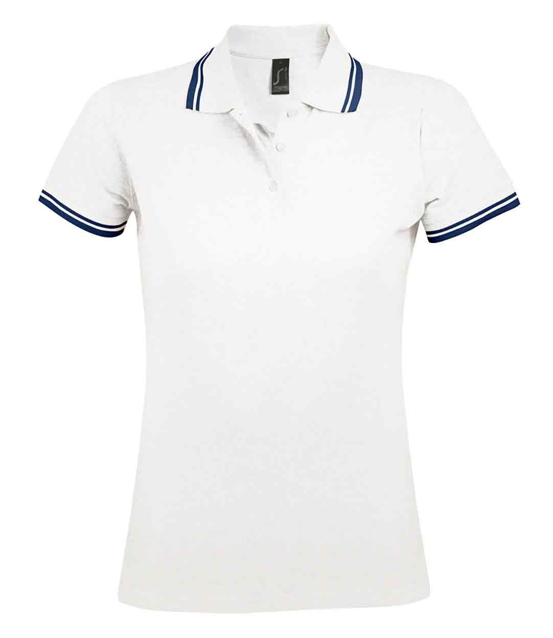 Sol's 10578 Ladies Pasadena Tipped Cotton Pique Polo Shirt