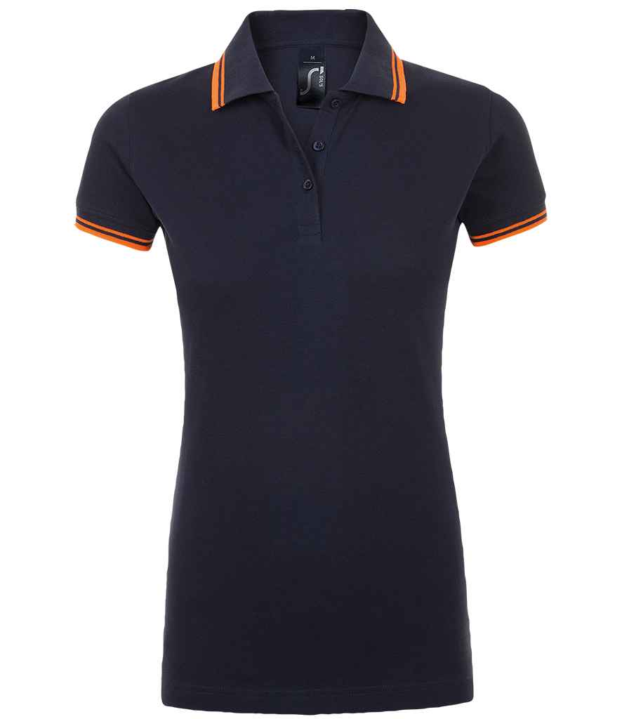 Sol's 10578 Ladies Pasadena Tipped Cotton Pique Polo Shirt