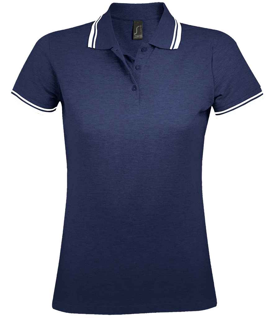 Sol's 10578 Ladies Pasadena Tipped Cotton Pique Polo Shirt