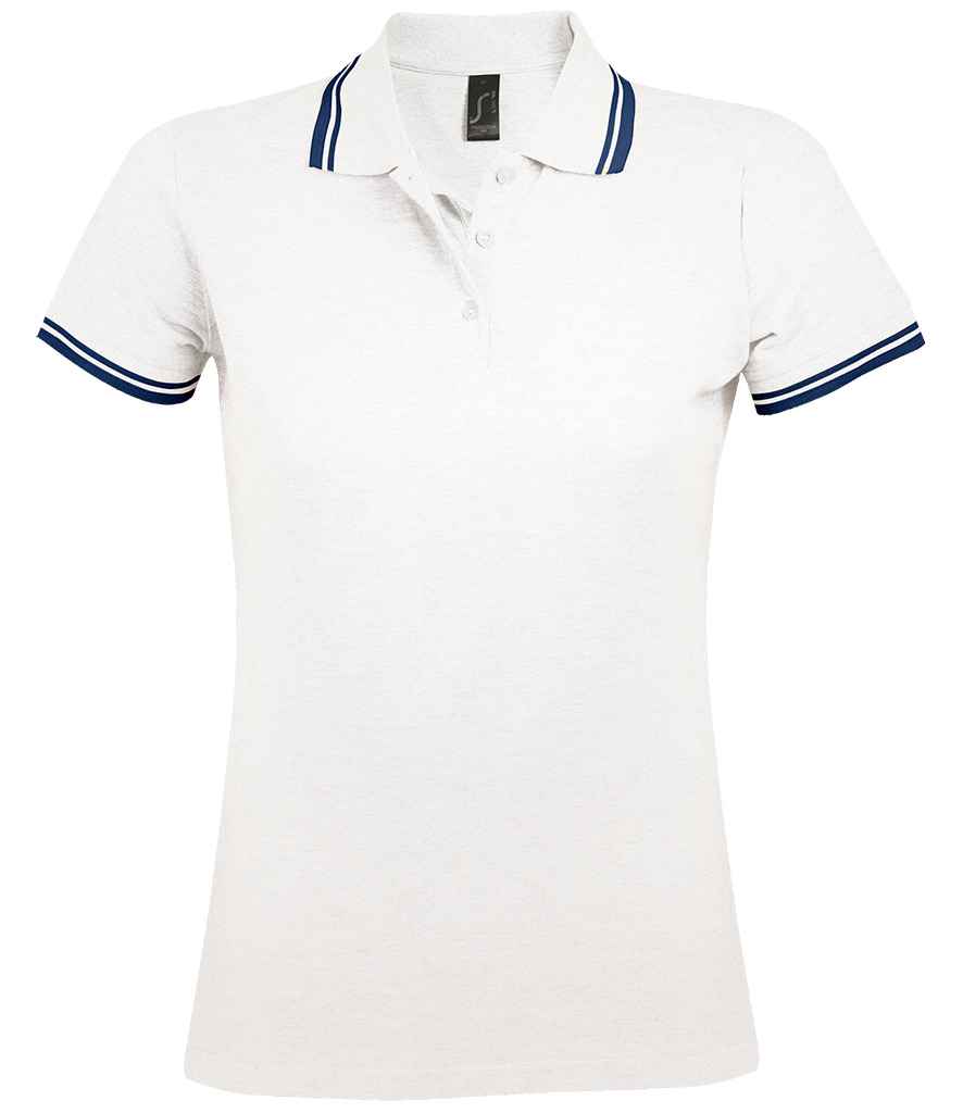 Sol's 10578 Ladies Pasadena Tipped Cotton Pique Polo Shirt