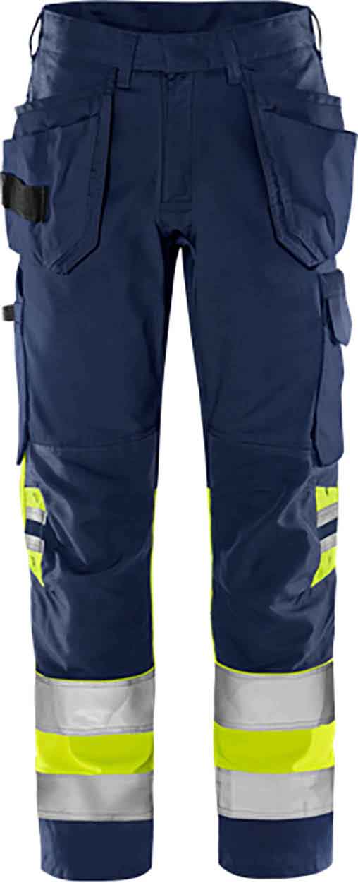 Fristads High vis Green craftsman trousers class 1 2640 GPLU