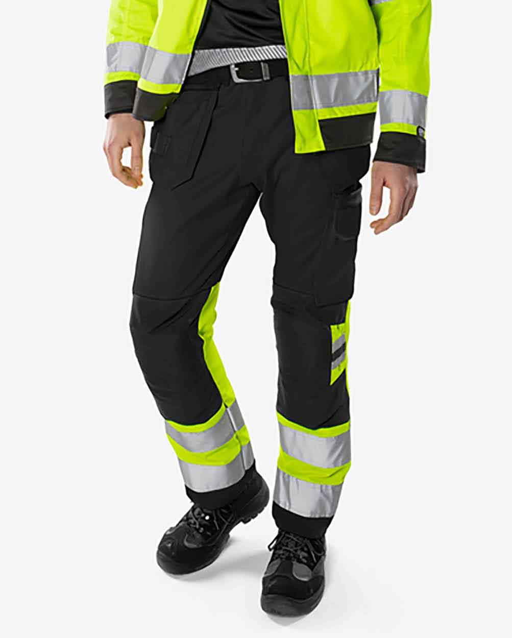 Fristads High vis Green craftsman trousers class 1 2640 GPLU