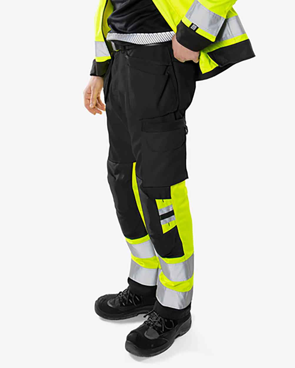 Fristads High vis Green craftsman trousers class 1 2640 GPLU
