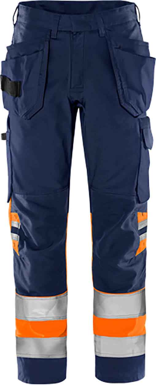 Fristads High vis Green craftsman trousers class 1 2640 GPLU