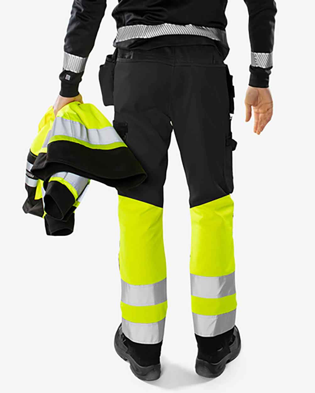 Fristads High vis Green craftsman trousers class 1 2640 GPLU