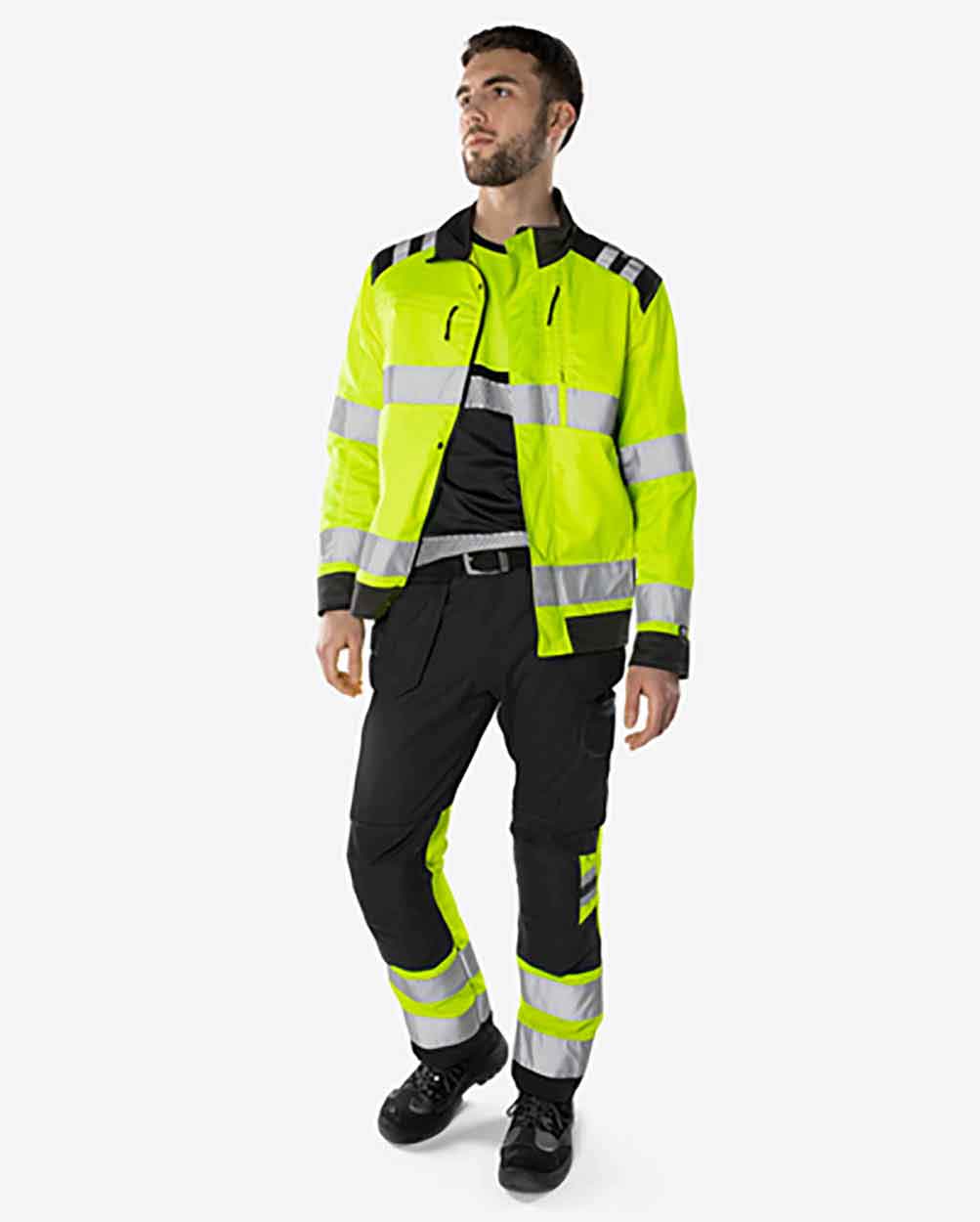 Fristads High vis Green craftsman trousers class 1 2640 GPLU