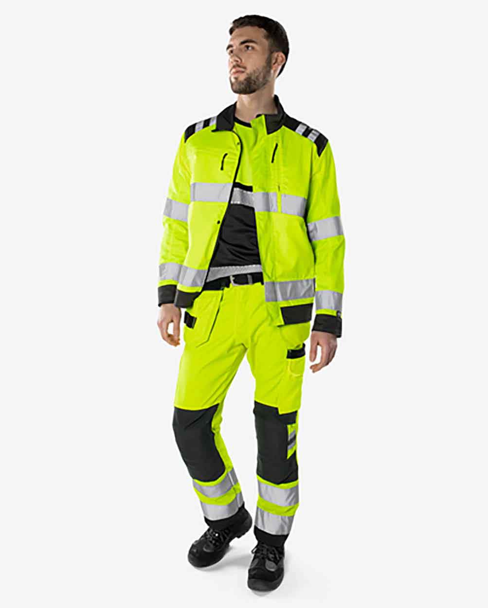 Fristads High vis Green craftsman trousers class 2 2641 GPLU
