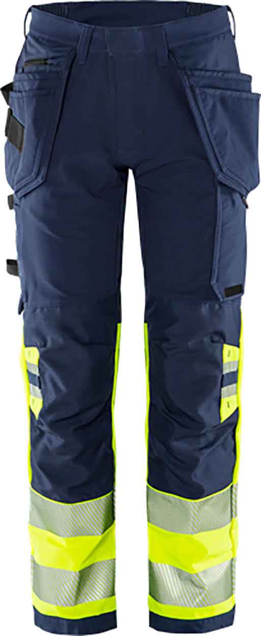 Fristads High vis Green craftsman stretch trousers class 1 2643 GSTP