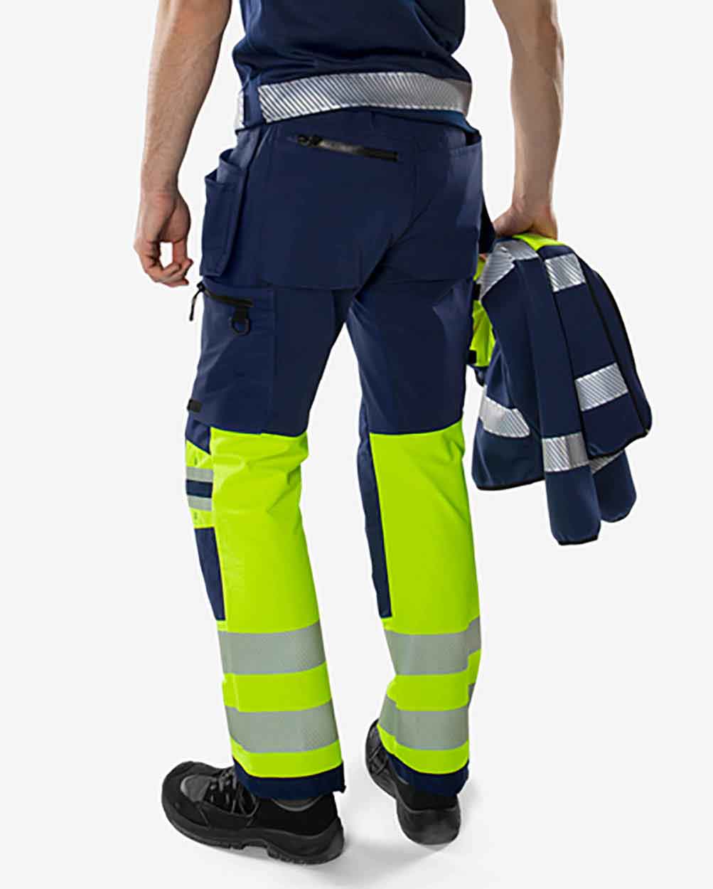 Fristads High vis Green craftsman stretch trousers class 1 2643 GSTP