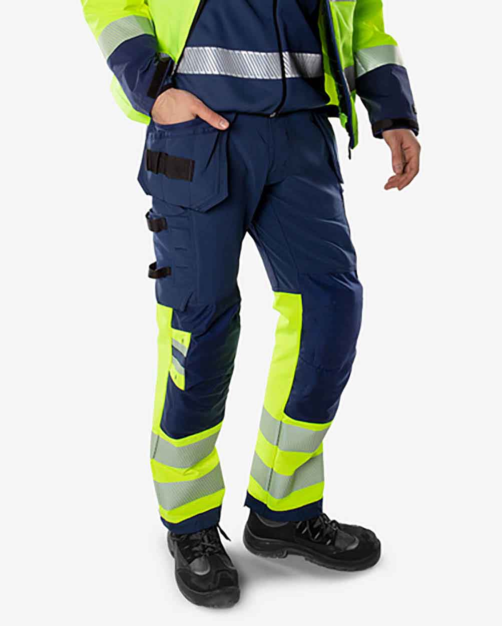 Fristads High vis Green craftsman stretch trousers class 1 2643 GSTP