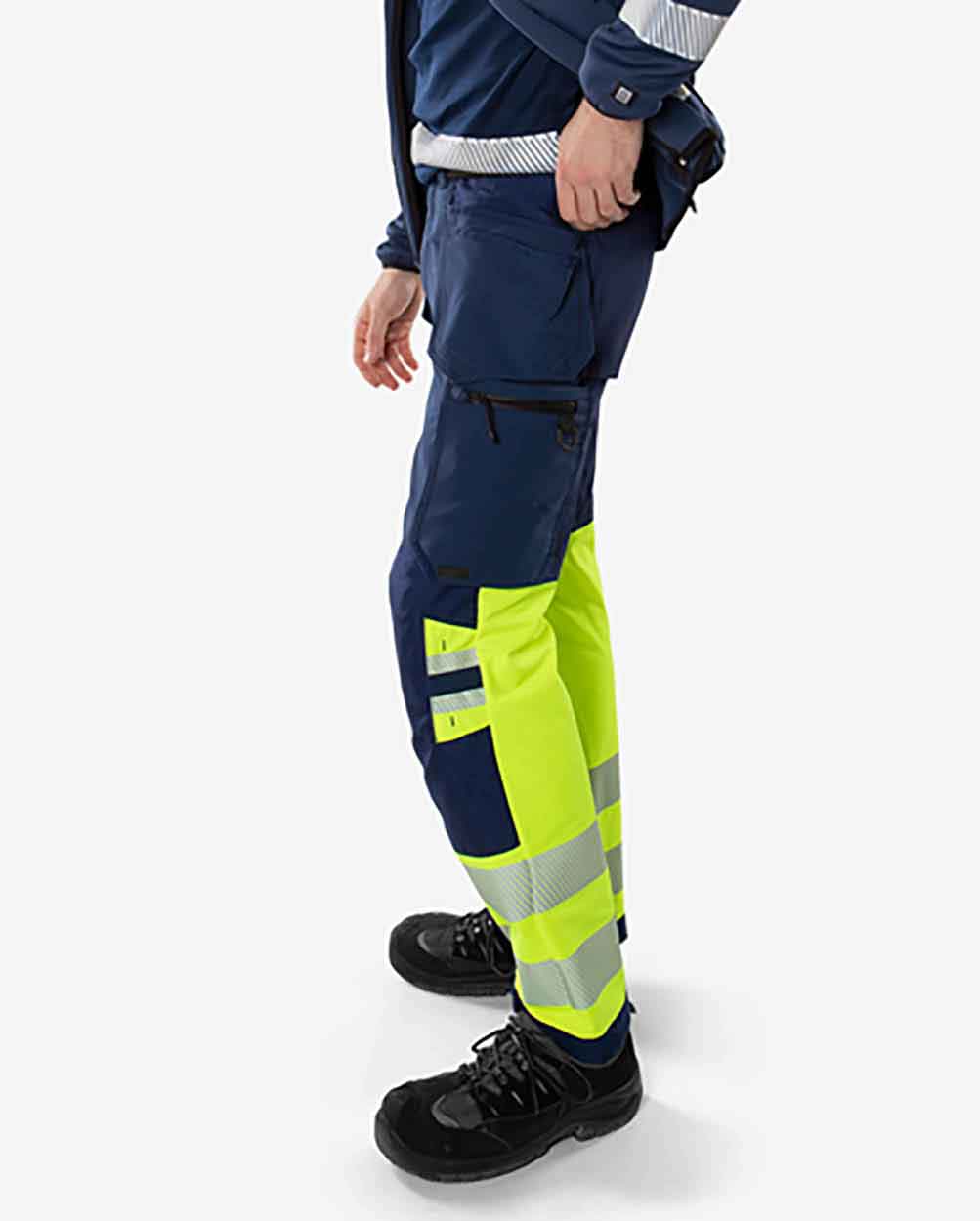 Fristads High vis Green craftsman stretch trousers class 1 2643 GSTP