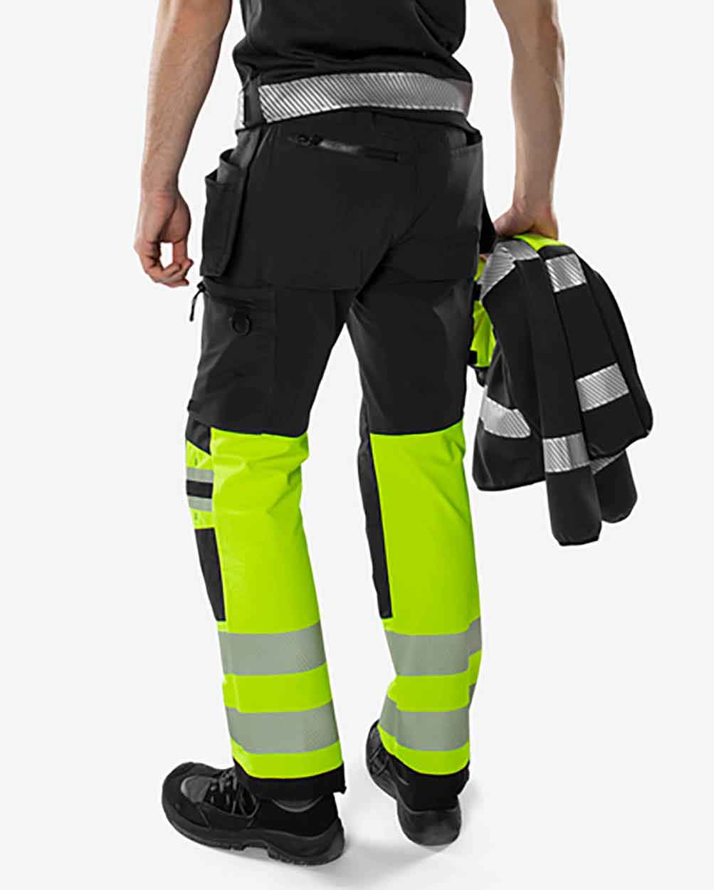 Fristads High vis Green craftsman stretch trousers class 1 2643 GSTP