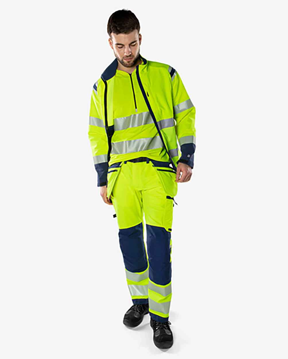 Fristads High vis Green craftsman stretch trousers class 2 2644 GSTP