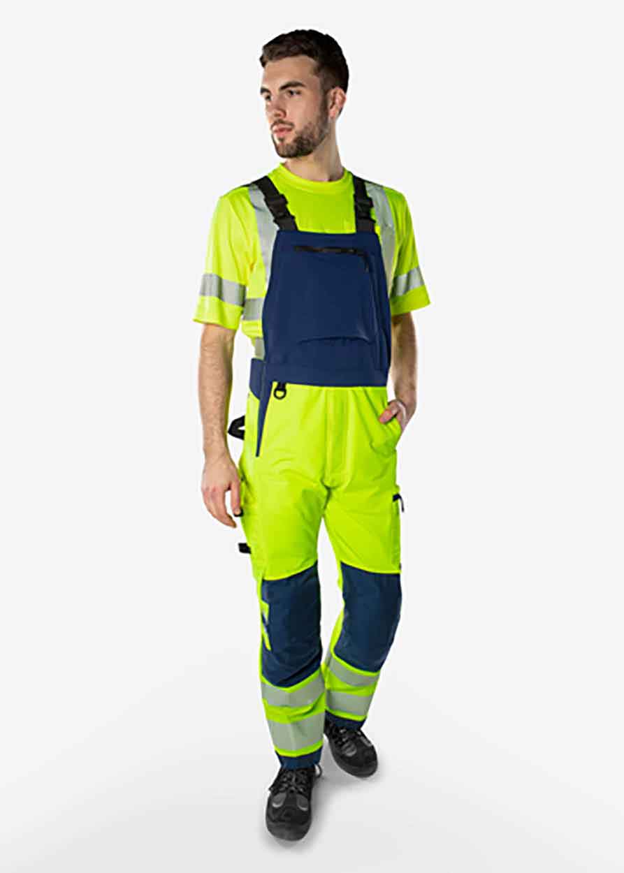 Fristads High vis Green stretch bib'n'brace class 2 1031 GSTP