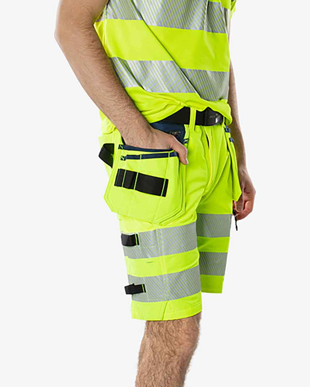 Fristads High vis Green craftsman stretch shorts class 2 2646 GSTP