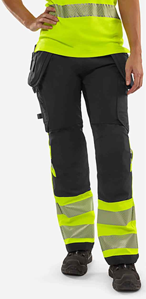 Fristads High vis Green craftsman stretch trousers woman class 1 2663 GSTP