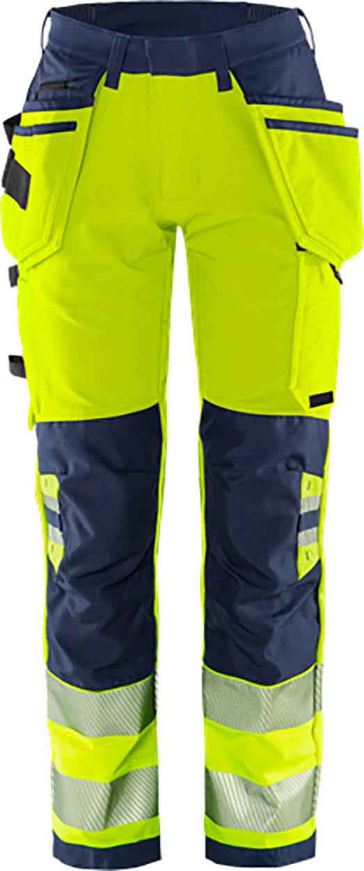 Fristads High vis Green craftsman stretch trousers woman class 2 2664 GSTP