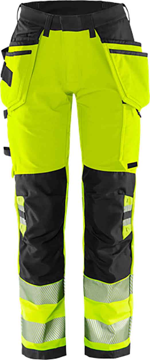 Fristads High vis Green craftsman stretch trousers woman class 2 2664 GSTP