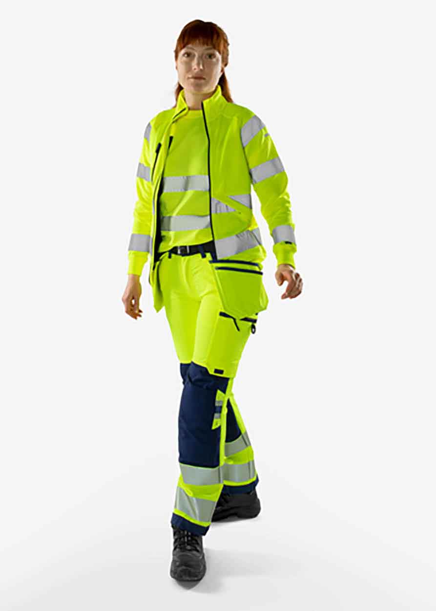 Fristads High vis Green craftsman stretch trousers woman class 2 2664 GSTP