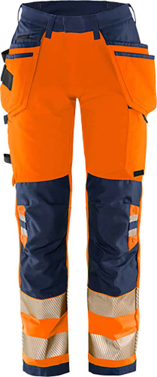 Fristads High vis Green craftsman stretch trousers woman class 2 2664 GSTP