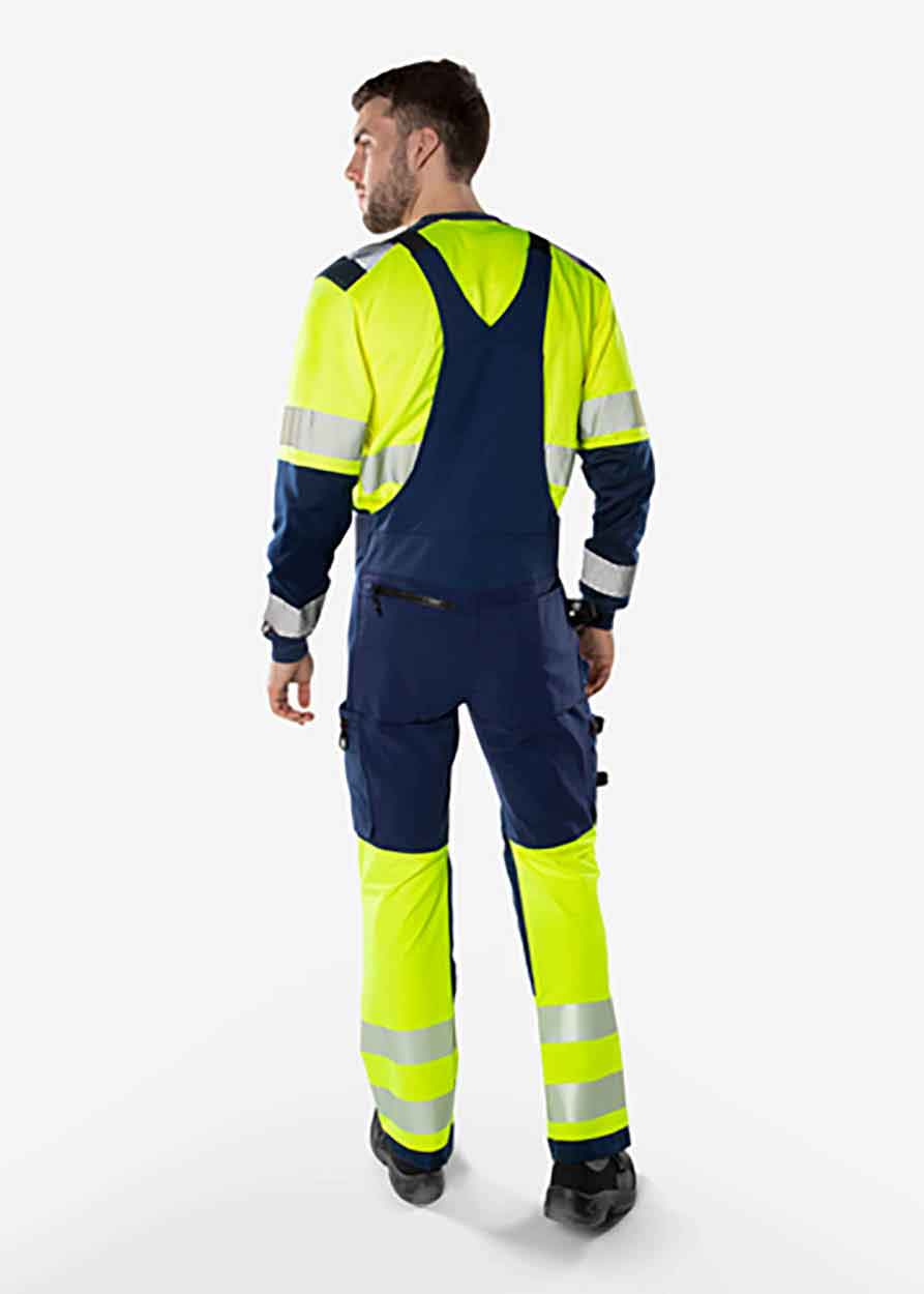 Fristads High vis Green stretch bib'n'brace class 1 1032 GSTP